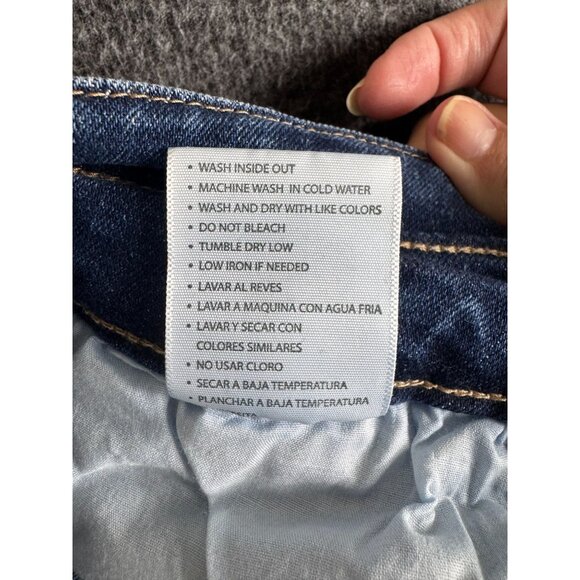 KanCan Womens Button-Fly Jeans High-Rise Distressed Hem Size 15/31 Blue - Picture 5 of 13